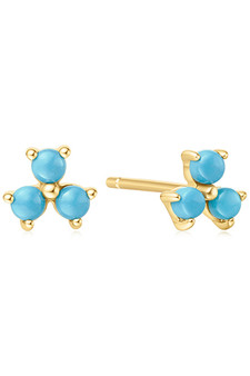 Ania Haie Gold Lab Created Turquoise Lotus Stud Earrings E063-04G Ania Haie Gold Lab Created Turquoise Lotus Stud Earrings E063-04G