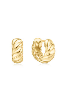 Ania Haie Gold Bold Texture Small Huggie Hoop Earrings E063-06G Ania Haie Gold Bold Texture Small Huggie Hoop Earrings E063-06G