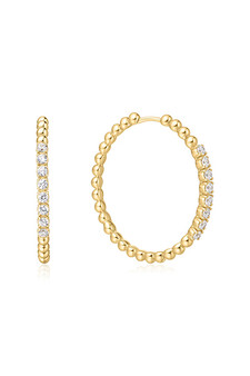 Ania Haie Gold Large Claw Sphere Beaded Hoop Earrings E065-05G Ania Haie Gold Large Claw Sphere Beaded Hoop Earrings E065-05G