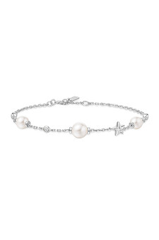 Ania Haie Silver Pearl and Star Station Bracelet B065-05H Ania Haie Silver Pearl and Star Station Bracelet B065-05H
