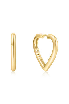 Ania Haie Gold Medium Heart Hoop Earrings E064-03G Ania Haie Gold Medium Heart Hoop Earrings E064-03G