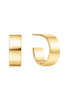 Ania Haie Gold Flat Medium Hoop Earrings E062-04G Ania Haie Gold Flat Medium Hoop Earrings E062-04G
