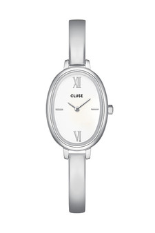 CLUSE L'Ovale Steel, White/Silver Watch CW16102