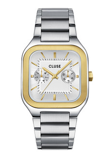 CLUSE Quadrus Multifunction Steel, Silver, Two Tone Watch CW26201