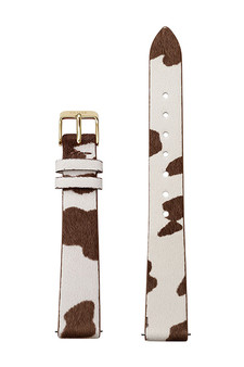 CLUSE Strap 14 mm Cow Print Leather, Gold Colour CS12118