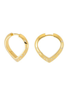 Rachel Jackson Medium Imagine White Sapphire Hoop Earrings Gold RSE11CGP