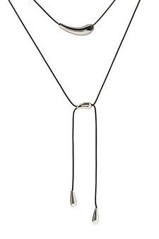 PDPAOLA Orbit Cord Necklace Silver COB2-A18-U
