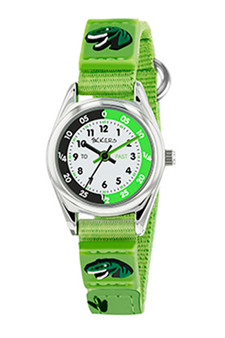 Tikkers Time Teacher Green Canvas Strap Watch