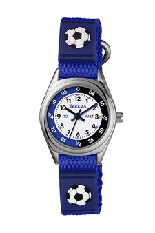 Tikkers Time Teacher Blue Soccer Canvas Strap Watch