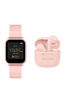 Tikkers Pink Smart Watch & Wireless Earbuds Set