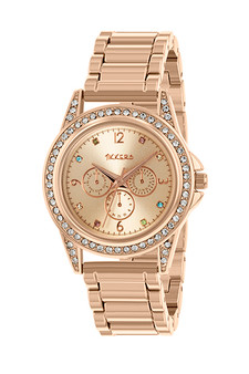 Tikkers Full Rose Gold Link Bracelet Watch