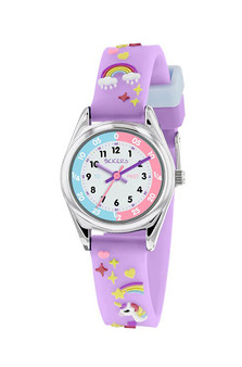 Tikkers Time Teacher Pink Unicorn 3D Strap Watch 
