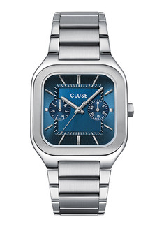 CLUSE Quadrus Multifunction Blue Silver Link Watch CW26209