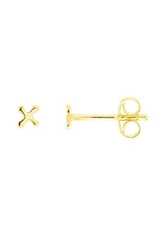 Ichu Tiny Cross Stud Earrings Gold CE03107G