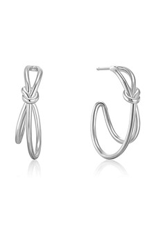 Ania Haie Silver Knot Stud Hoop Earrings E029-02H