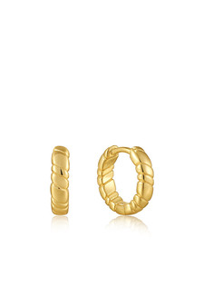 Ania Haie Gold Smooth Twist Huggie Hoop Earrings E038-02G