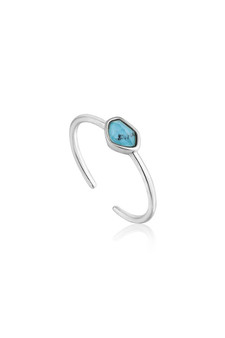 Ania Haie Turquoise Adjustable Ring Silver R014-01H