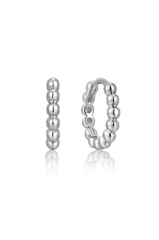 Ania Haie Silver Orb Huggie Hoop Earrings E045-03H