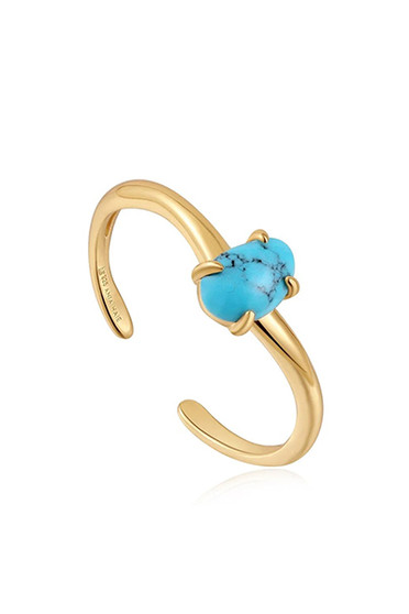 Ania Haie Gold Turquoise Wave Adjustable Ring