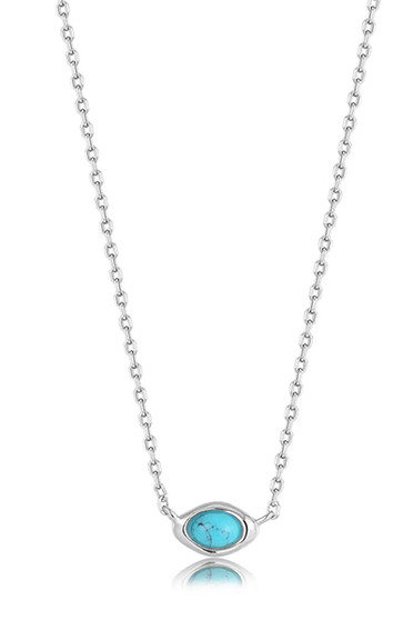 Ania Haie Silver Turquoise Wave Necklace