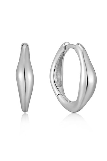 Ania Haie Silver Wave Huggie Hoop Earrings