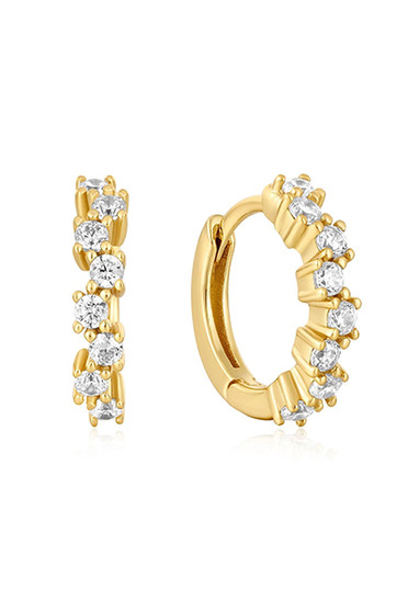Ania Haie Gold Sparkle Cluster Huggie Hoop Earrings