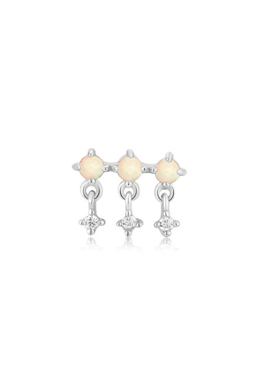 Ania Haie Silver Kyoto Opal Drop Sparkle Barbell Single Earring