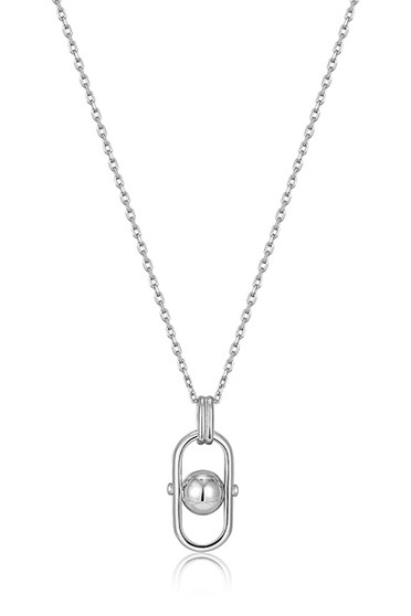 Ania Haie Silver Orb Link Drop Pendant Necklace