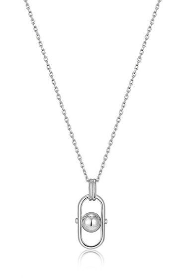 Ania Haie Silver Orb Link Drop Pendant Necklace