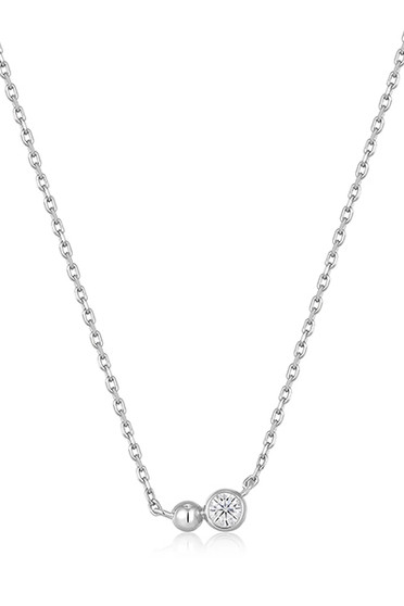 Ania Haie Silver Orb Sparkle Pendant Necklace