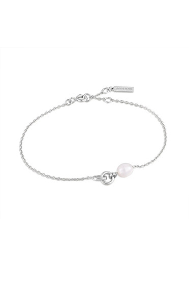 Ania Haie Silver Pearl Link Chain Bracelet