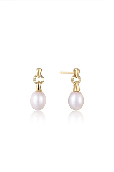 Ania Haie Gold Pearl Drop Stud Earrings