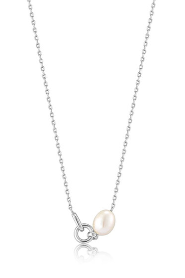 Ania Haie Silver Pearl Link Chain Necklace