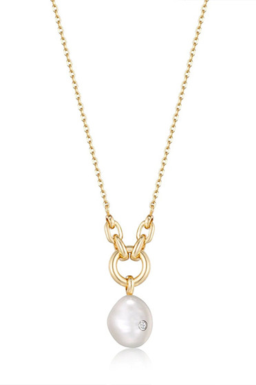 Ania Haie Gold Pearl Sparkle Pendant Necklace