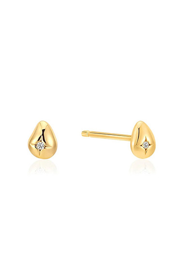 Ania Haie Gold Pebble Sparkle Stud Earrings