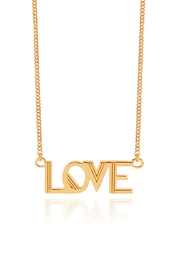 Rachel Jackson Art Deco Love Necklace Gold ALLNGP