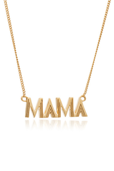 Rachel Jackson Art Deco Mama Necklace Gold Mini ALMNGPMINI 
