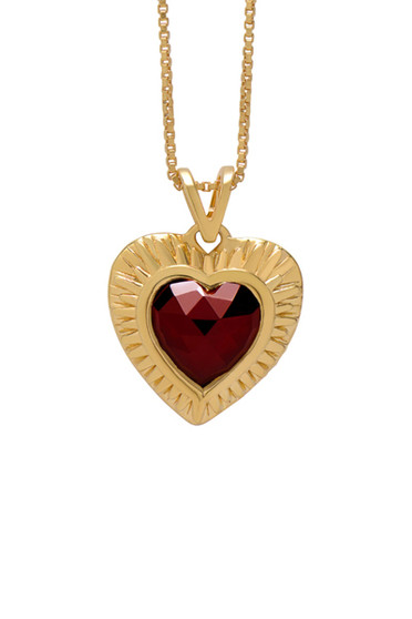 Rachel Jackson Electric Love Garnet Heart Necklace EGHN4GP