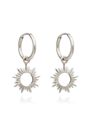 Rachel Jackson Eternal Sun Mini Hoop Earrings Silver CNE15S