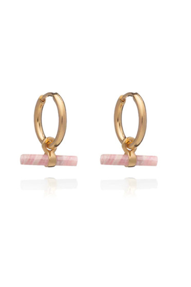 Rachel Jackson Mini Rose T Bar Huggie Hoop Earrings TBE20RHGP