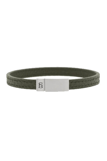 Steel & Barnett Grady Military Elegant pebble finish leather strap bracelet LBG/005 