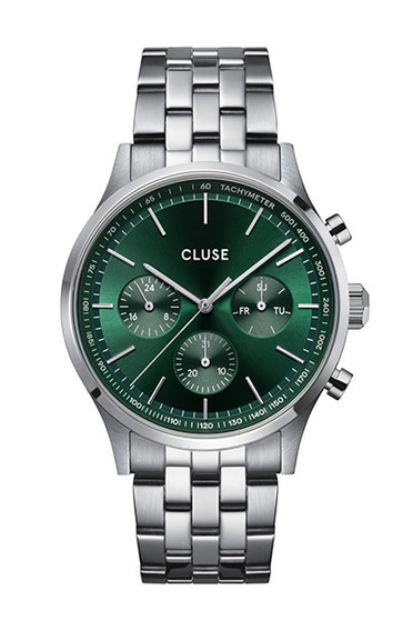 CLUSE Antheor Multifunction Steel Green / Silver Watch CW21002