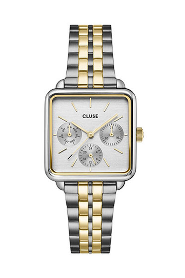 Cluse La Tetragone Multifunction Bicolour Gold and Silver Link Watch CW13803 