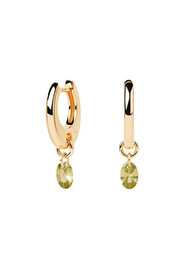 PDPAOLA Green Lily Hoop Earrings (AR01-B91-U)