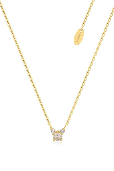 Precious Metal Mickey Mouse Claw Set CZ Necklace