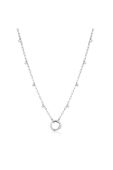 Ania Haie Silver Shimmer Chain Charm Connector Necklace N052-07H