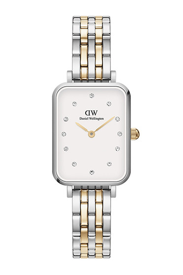 Daniel Wellington Quadro Lumine 20x26 5-Link Gold & Silver White Watch DW00100625
