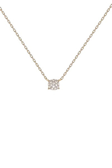 PDPAOLA Diamonds and gold Dona solitary necklace