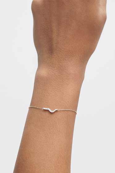 PDPAOLA Diamonds and white gold Flow bracelet 