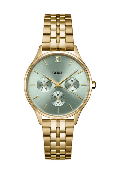 Cluse Minuit Multifunction Sage Green/Gold Link CW10709